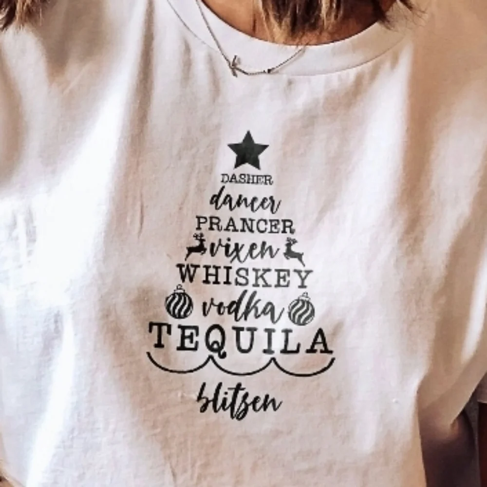 Reindeer and Christmas Sprits Handmade Tee - Picture 1 of 1